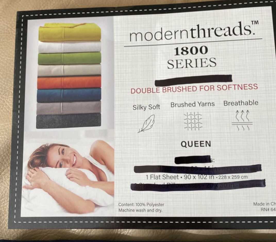 New Modern threads Navy Blue QUEEN SIZE FLAT SHEET 1800 DOUBLED BRUSHED