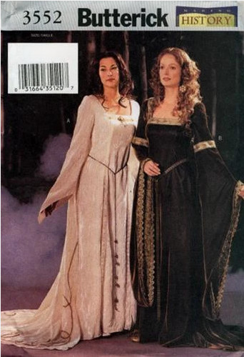 2002 RENAISSANCE Dress Costume Sewing Pattern U-Pick Sz 6-22 Butterick 3552 OOP