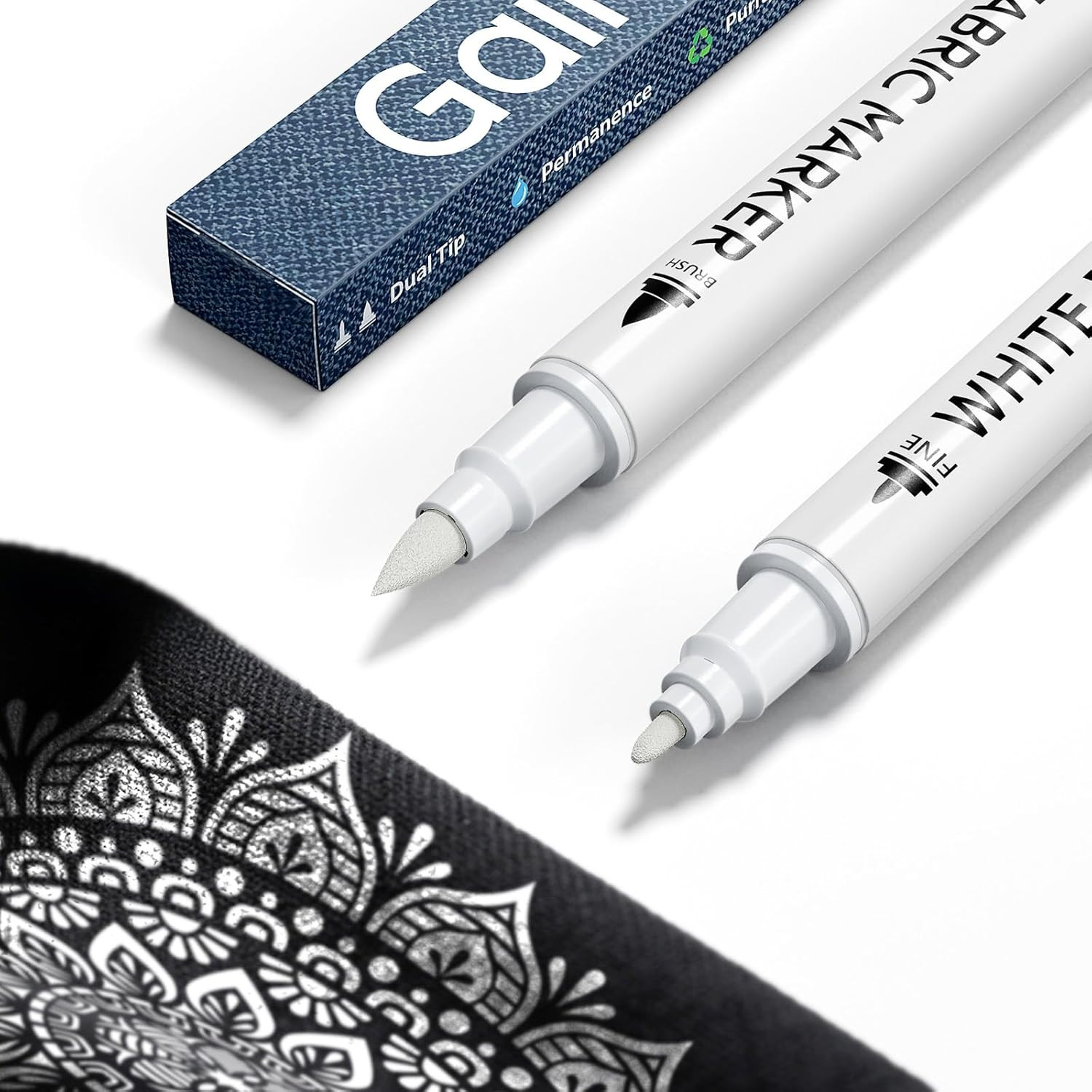 White Fabric Marker for Dark Clothes - 1 Count (Pack of 2),