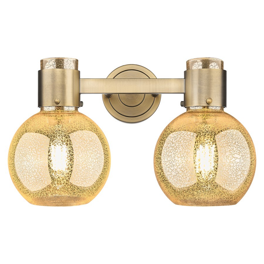 Innovations Lawton Sphere 2Lt 16" Bath Light, BB/Merc - 464-2W-BB-G464B-7ME