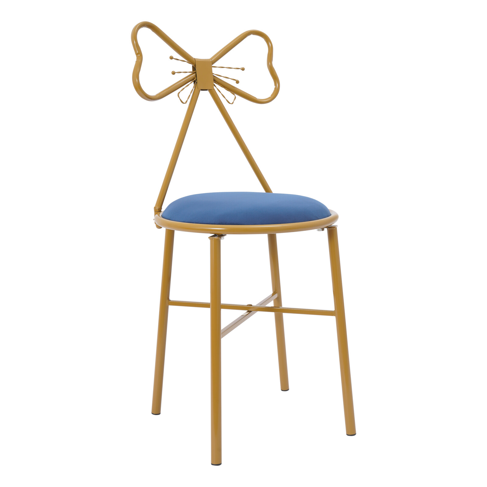 Modern Bedrooms Velvet Butterfly-Shaped Backrest Chair Makeup Stool Floor Chair