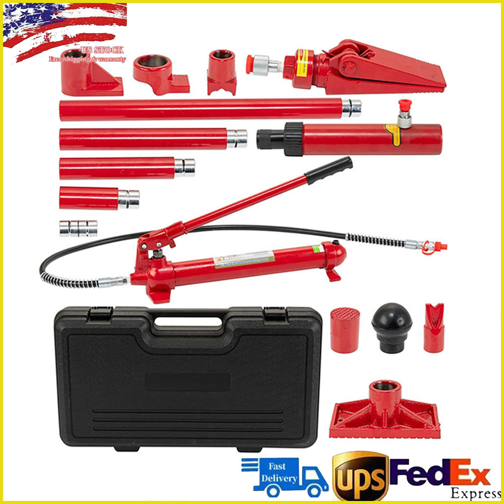 12 Ton Hydraulic Jack Air Pump Lift Ram Body Frame Porta Power Repair Kits Red