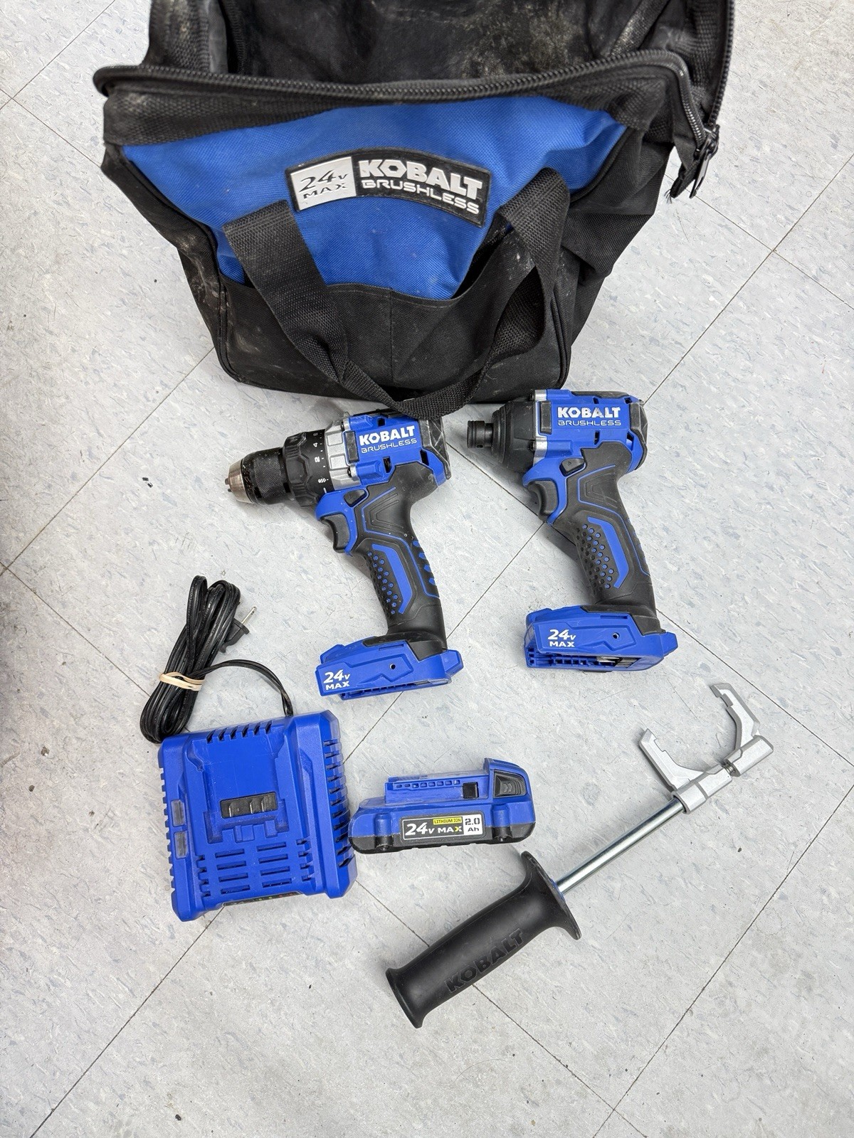 Kobalt 24v Brushless 1/2” Drill and 1/4” Impact Driver Combo KID KDD 124B-03