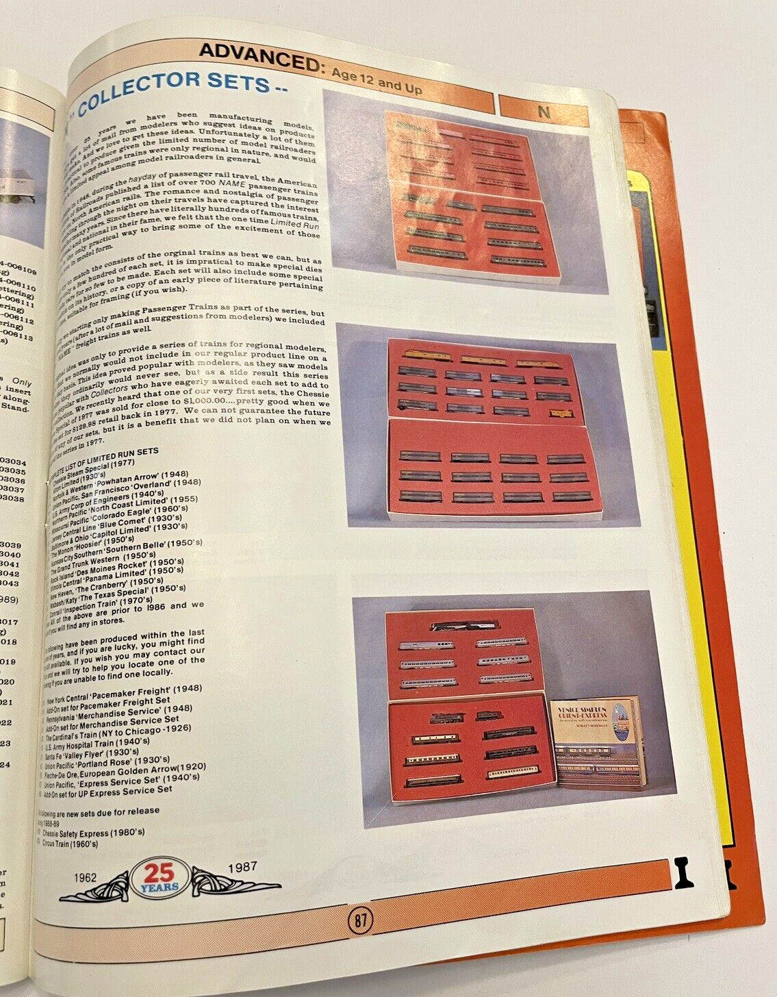 Catalog 1987 Trainalog Con-Cor Model Railroad Train Pricing 25th Anniversary
