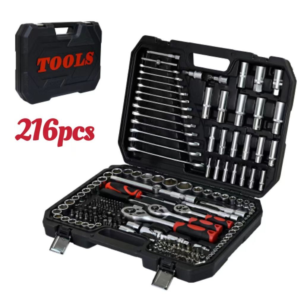 216 Piece Tool Kit and Socket Wrench Set - Home, Garage Portable Repair Kit