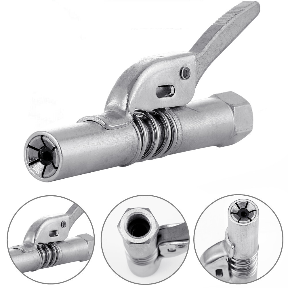 2Packs Grease Gun Coupler High-Pressure Quick Release Lock Oil Injection Nozzles