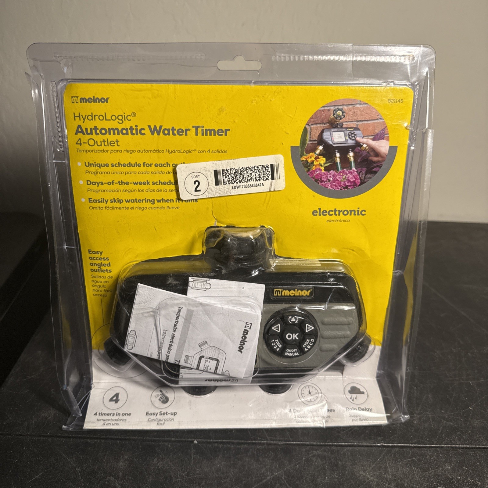 Melnor Hydrologic Automatic 4-Outlet Programmable Water Timer 821145