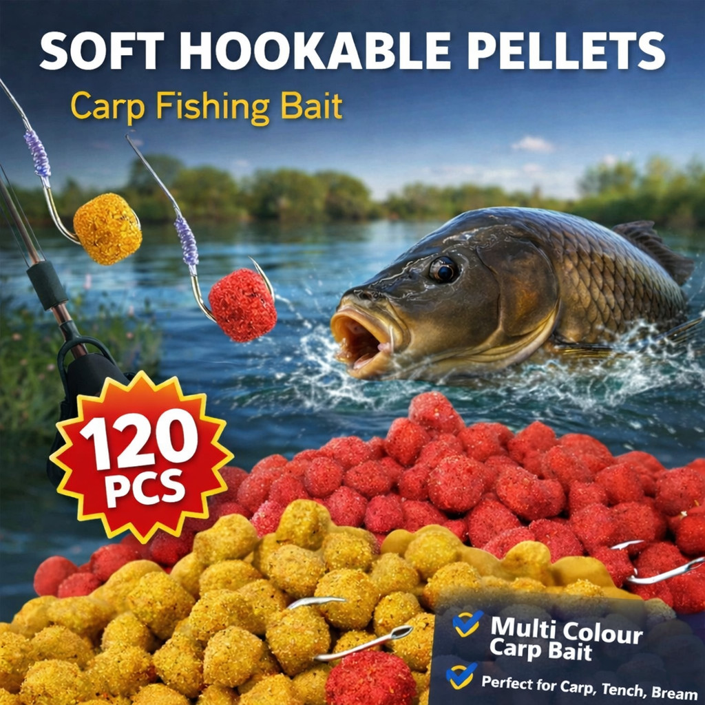 Carp Fishing Soft Pellet Hookable Pellets Bait In 2 Colours Red Yellow