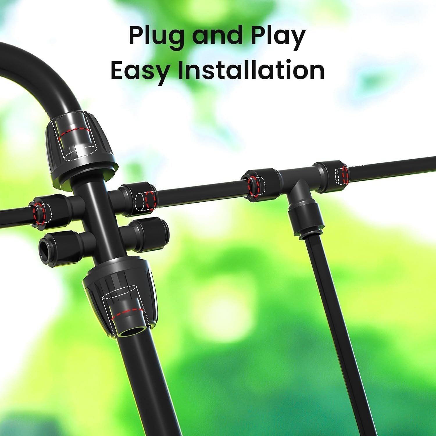 247 Ft Drip Irrigation System - Effortless Garden Watering with Quick Connectors