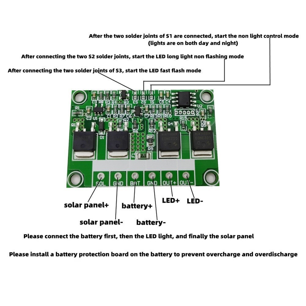 10A Solar Charge Controller PCB for 3.2V 18V Battery Systems Including