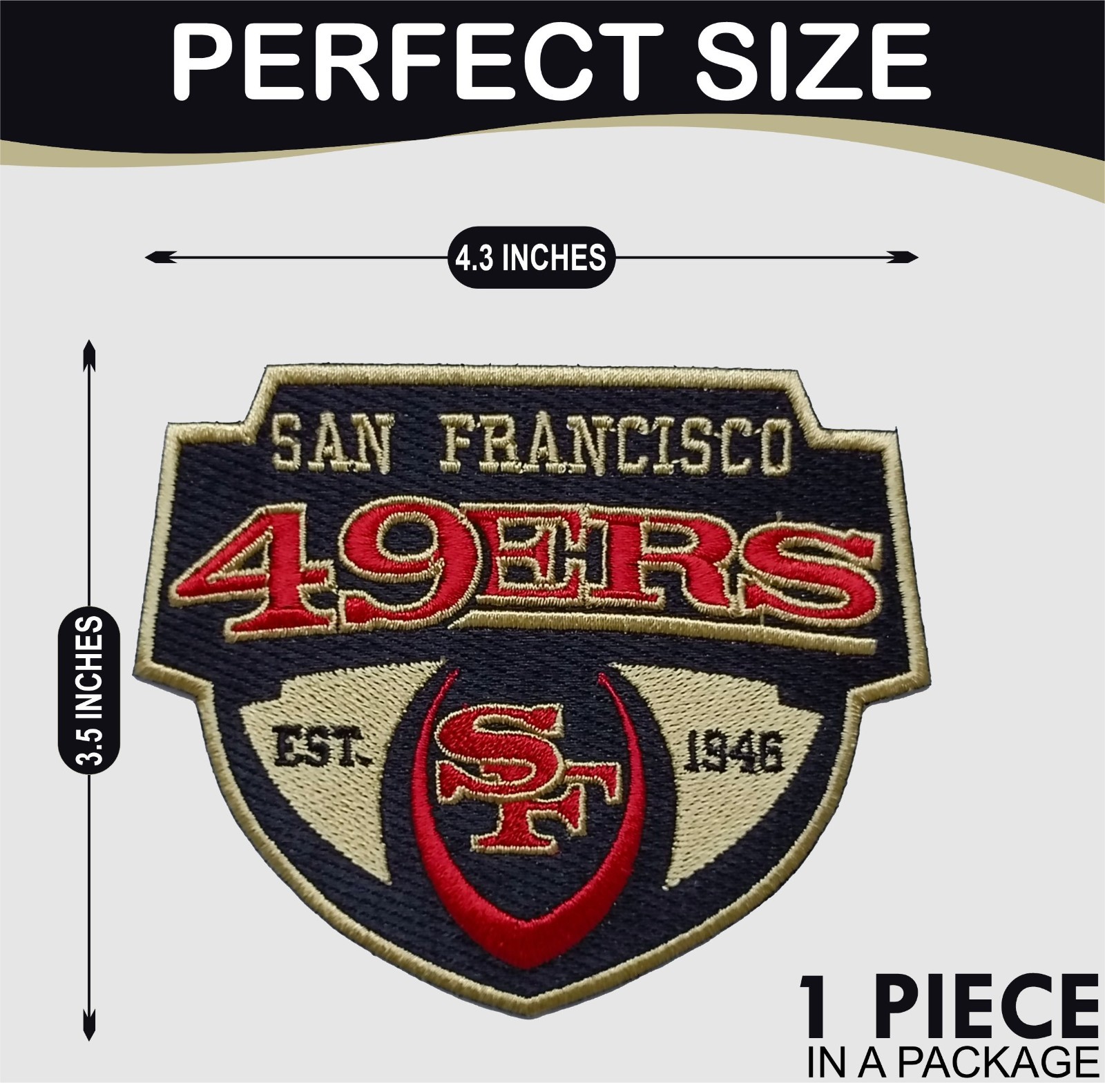 Francisco 49ers NFL Team Logo Iron On Patch - Sew Patch - Embroidered Patch