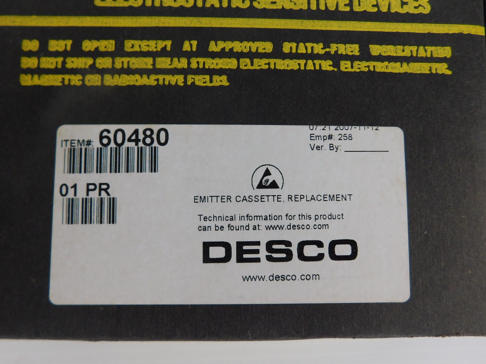 DESCO EMITTER CASSETTE REPLACEMENT ITEM 60480 - NEW (JSP31)