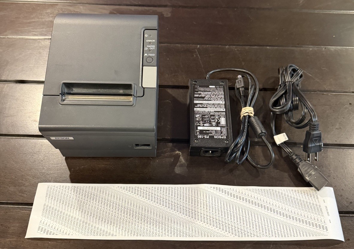 Epson TM-T88IV M129H Thermal POS Receipt Printer Serial W/Power Supply WORKING