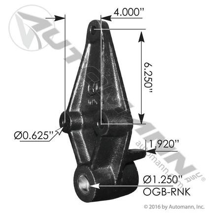 Automann M1710 Leaf Spring Hanger Peterbilt Rear Of Front 5/8 In. Holes
