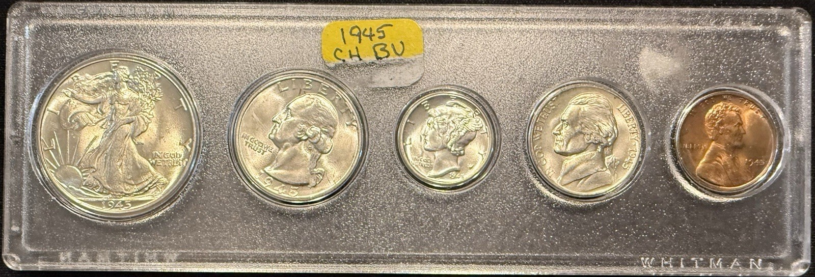 1945 Silver US Proof 5 Coin Set Brilliant Uncirculated Exceptional Eye Appeal
