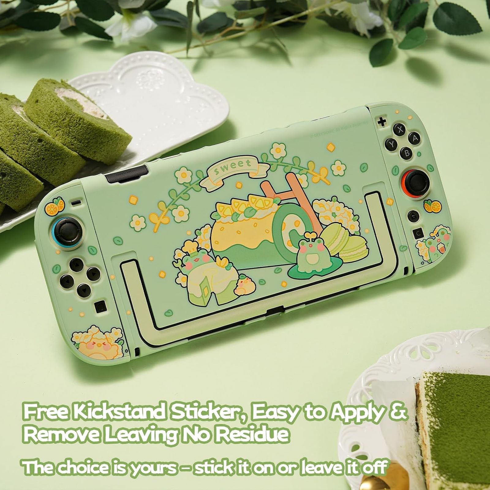 GeekShare Slim Protective Case for Nintendo Switch 2025 Hard Shell Matcha Froggy