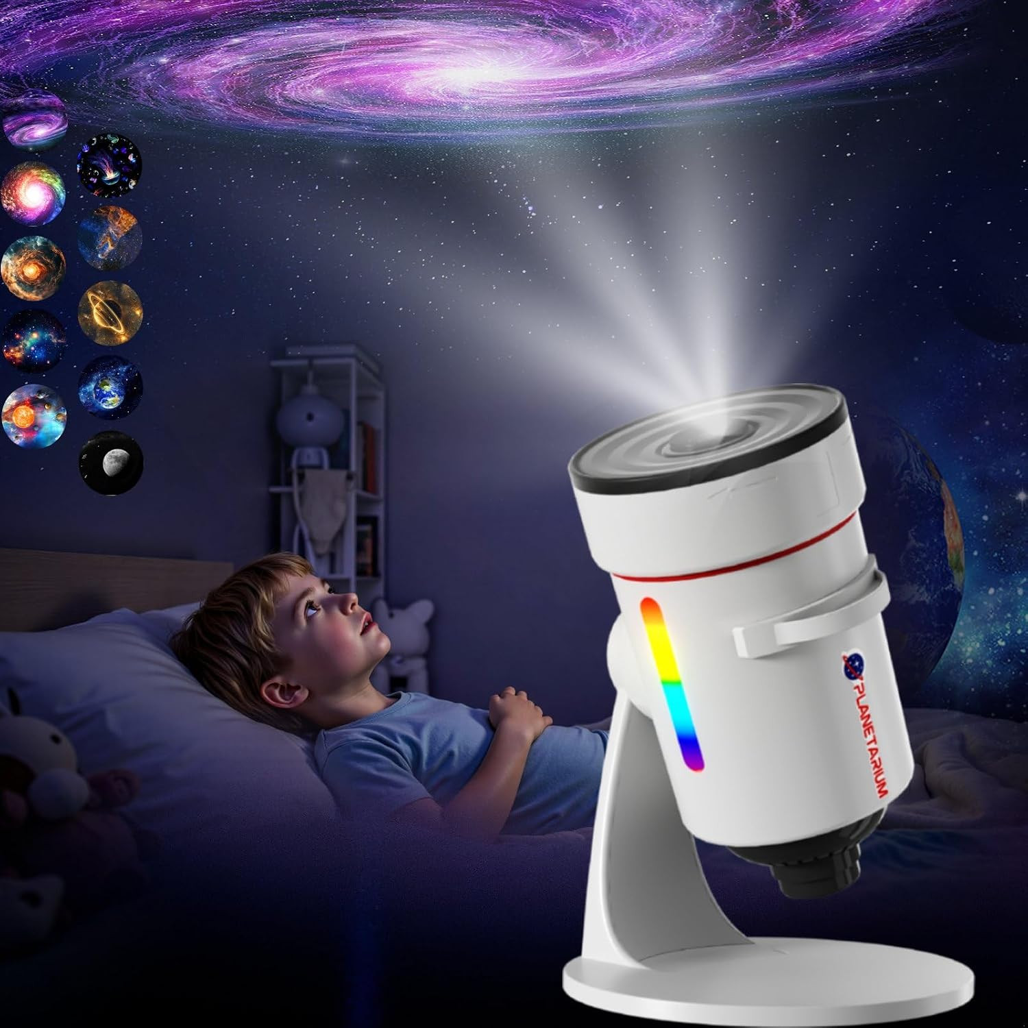 Galaxy Projector，Upgraded 4K HD Star Projector Lens, 10 Slides Image | Planetari