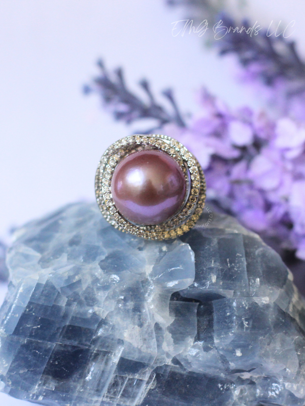 Rare Very Large Size Purple Edison Swirl Ring
