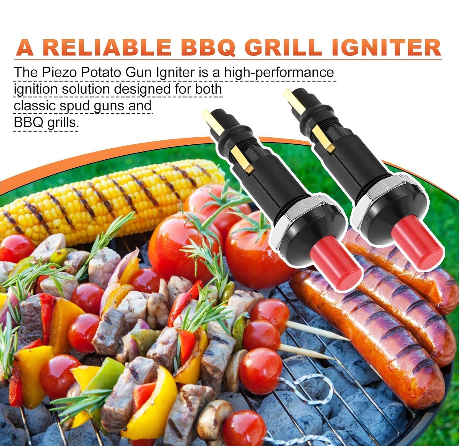 2pack Piezo Spark Ignition Potato Cannon Igniter Push Button BBQ Grill Igniter