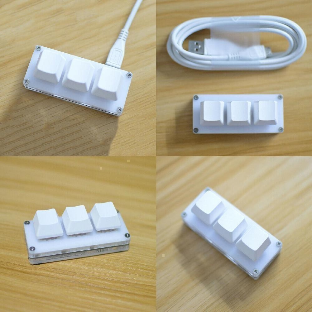 3-key Keypad Gaming Keyboard Programming Macro Mechanical With 1.5m Data Cable