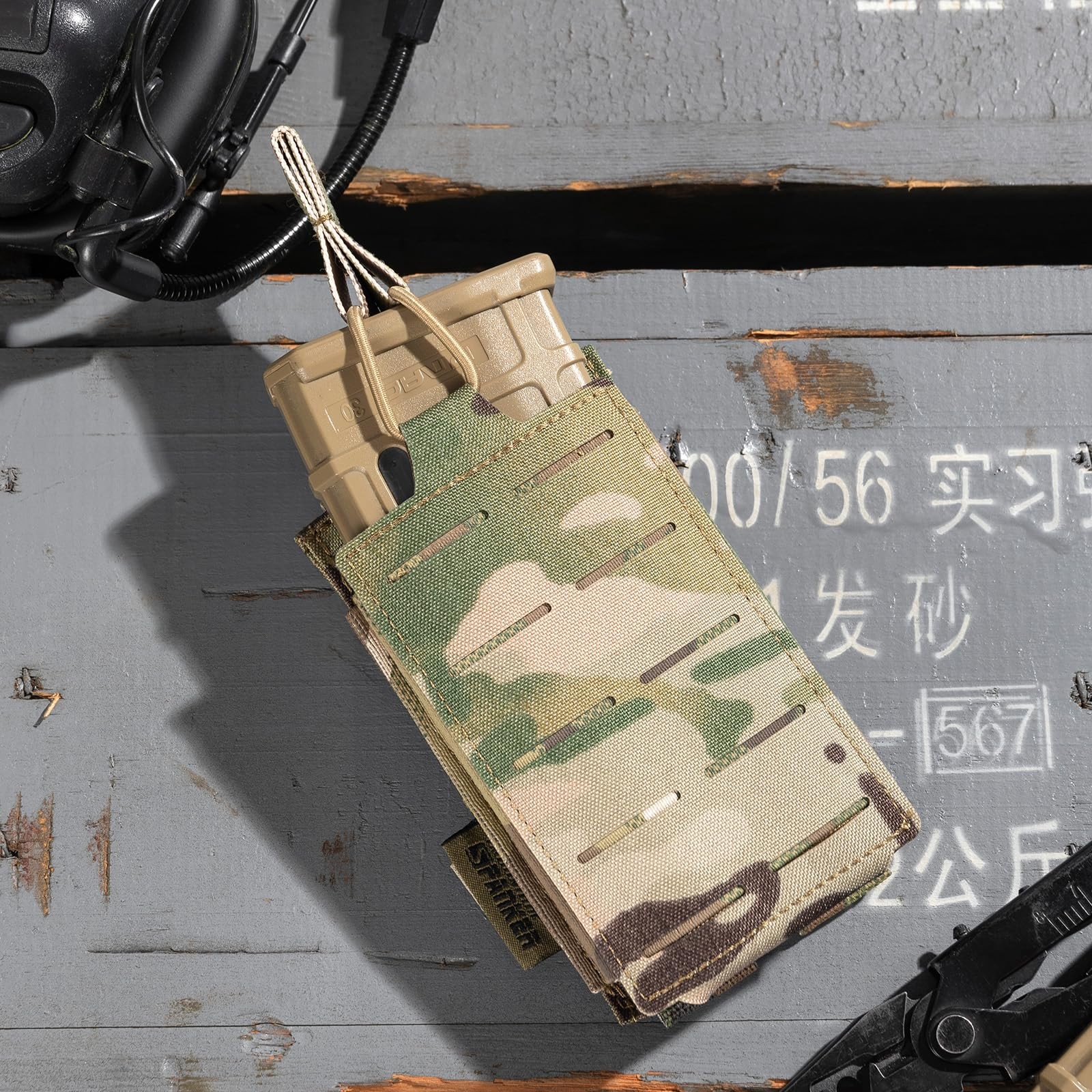 EXCELLENT ELITE SPANKER Tactical Mag Pouch Open-Top Single Single-Multicam