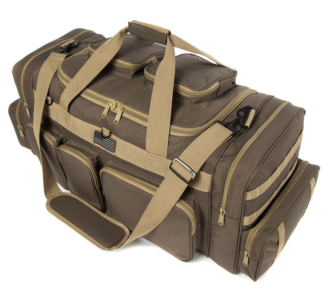 30" Gun Range Tactical Duffel Bag with US Flag Patch Lockable,