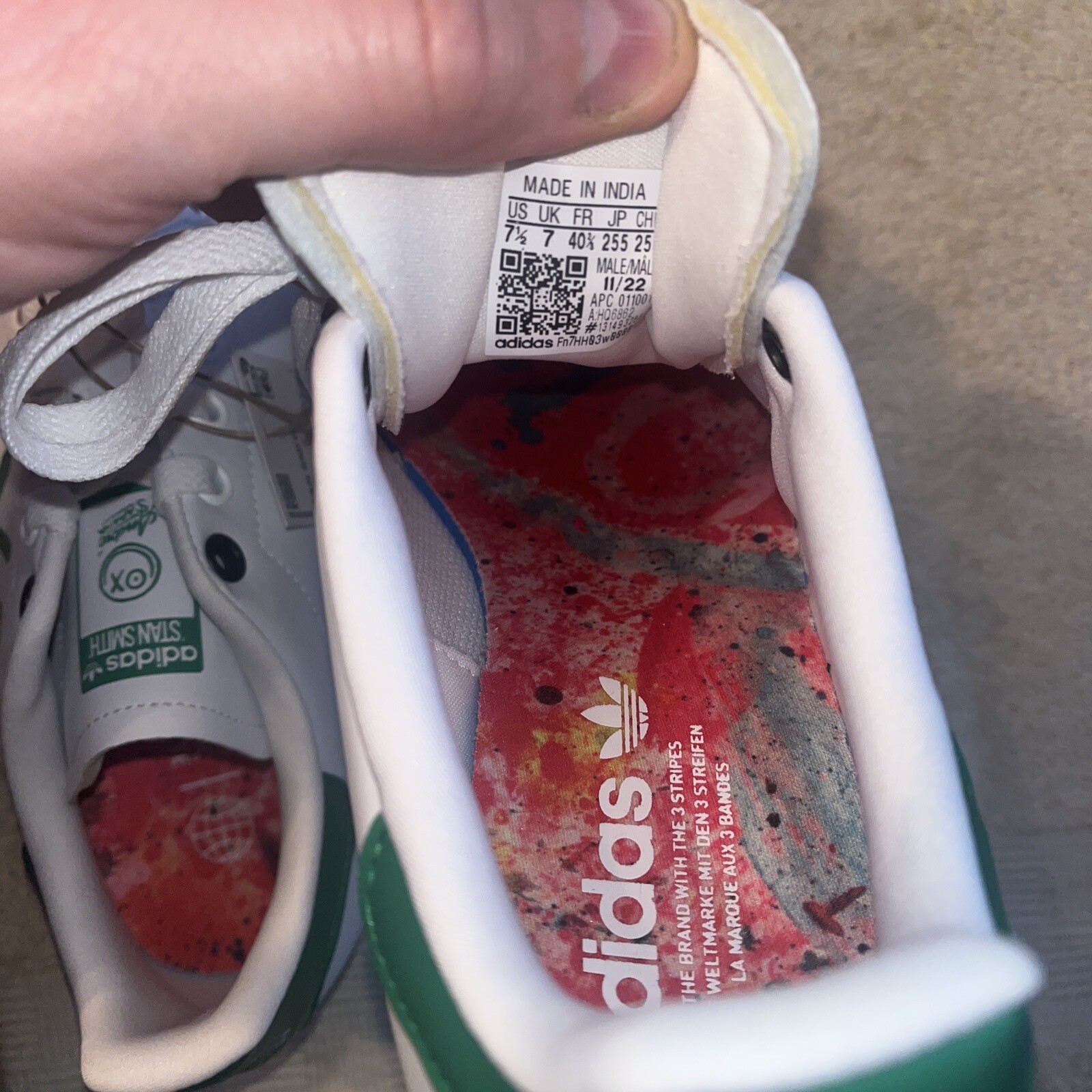 Adidas Stan Smith X André Saraiva Love Union Shoes HQ6862 Size 7.5 Men’s "NEW"