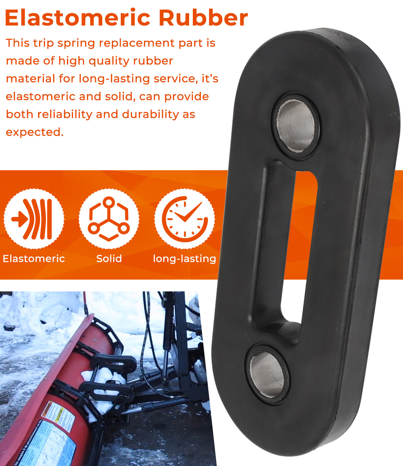 3x Elastomeric Trip Spring 27351 For Western Suburbanite Fisher Homesteader Plow