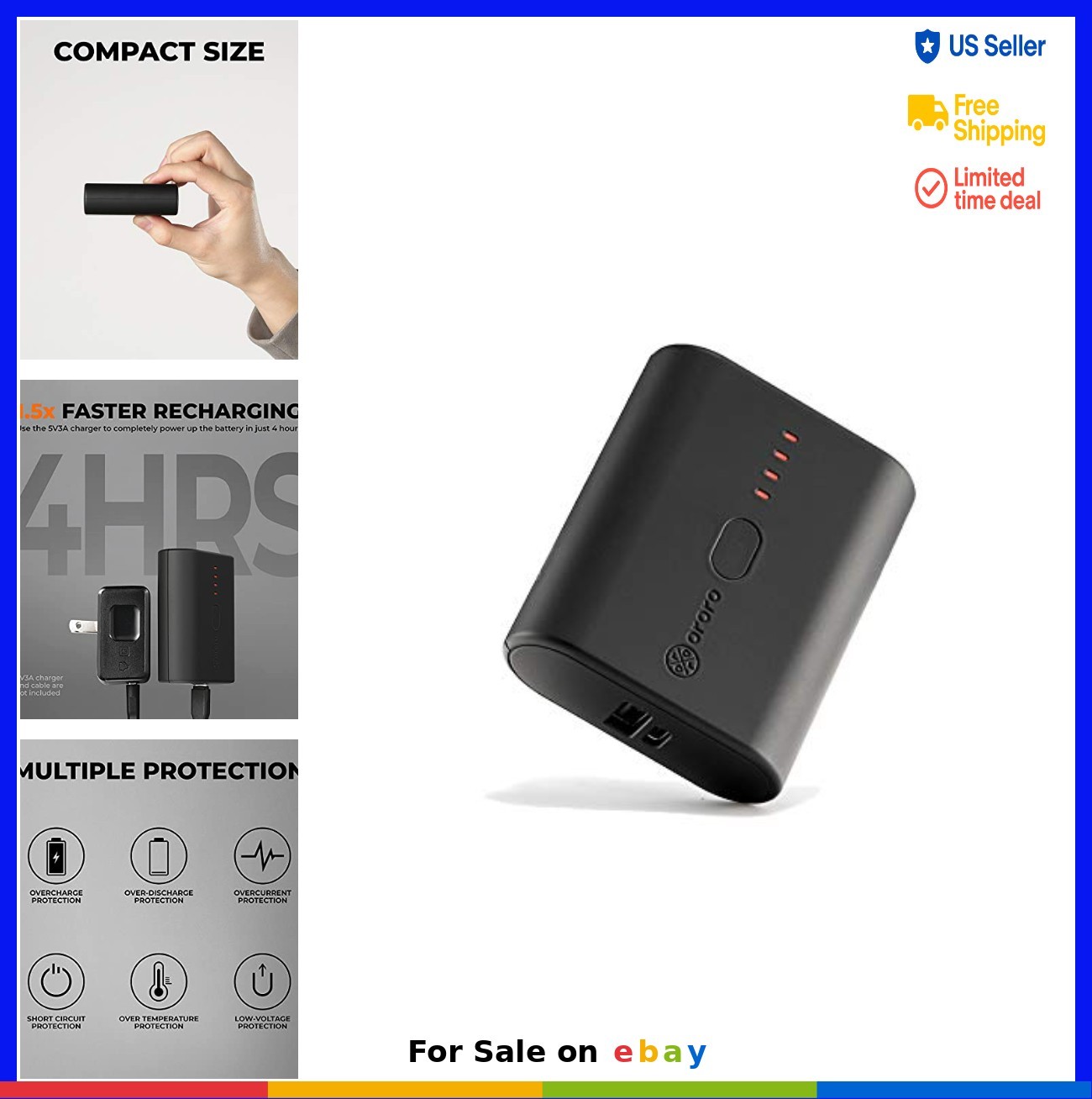 Heated Vest Battery 4800mAh Rechargeable Lithium Ion Ultra Compact USB Port for