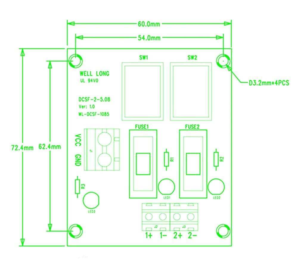 DIN Rail Mount 2 Position Rocker Switch Power Distribution Module Fuse Splitter
