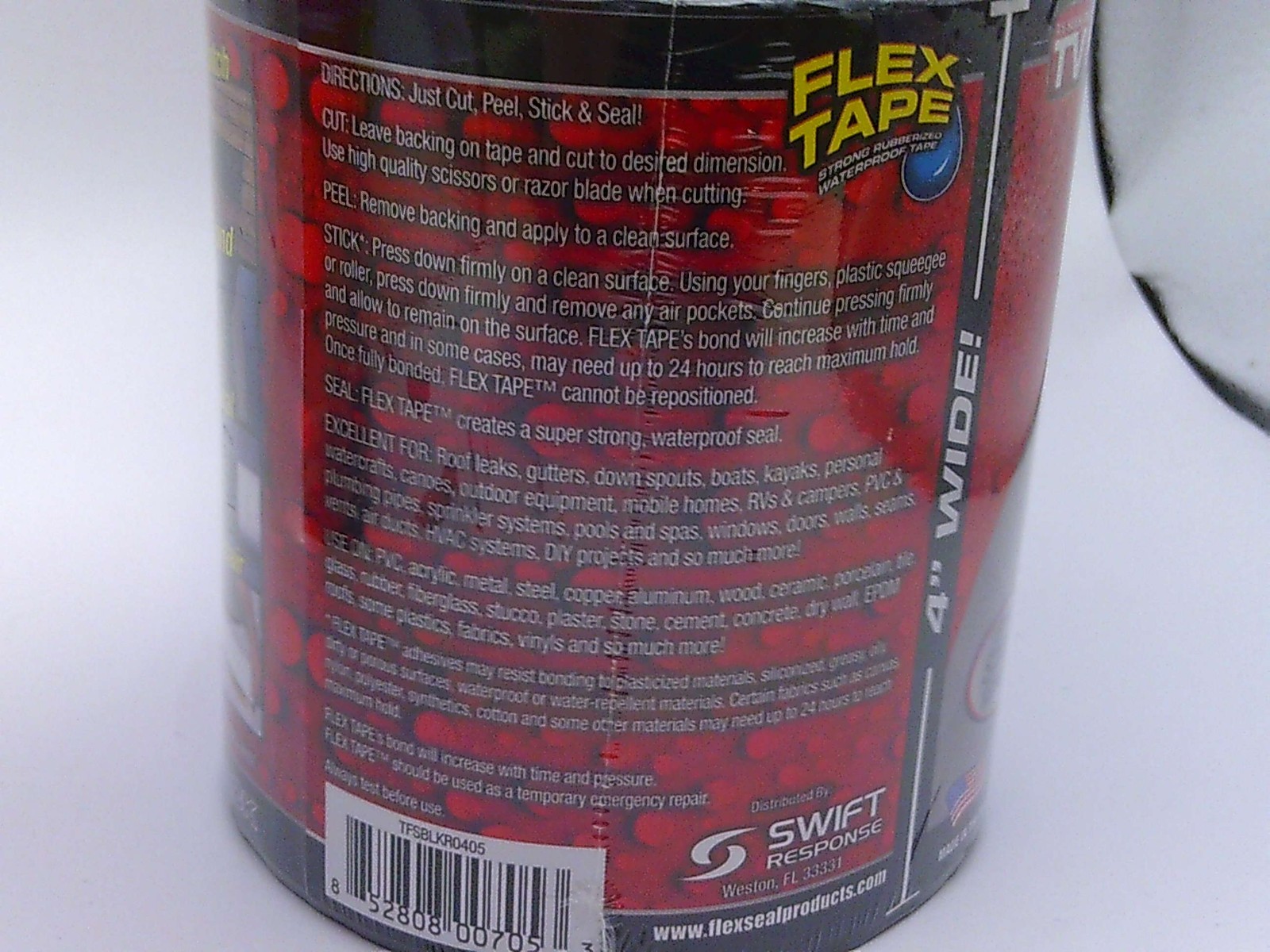 (PACK OF 2) Flex Tape, BLACK Thick Flexible Rubberized Waterproof Tape 4"X5'