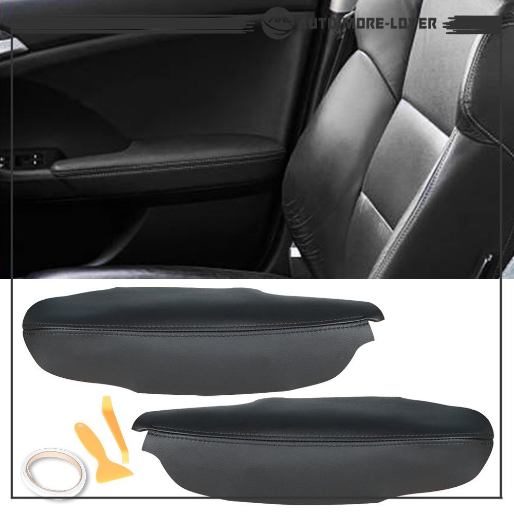 2Pcs Front Door Interior Panel Armrest Cover Black Fit for Acura TSX 2009-2014