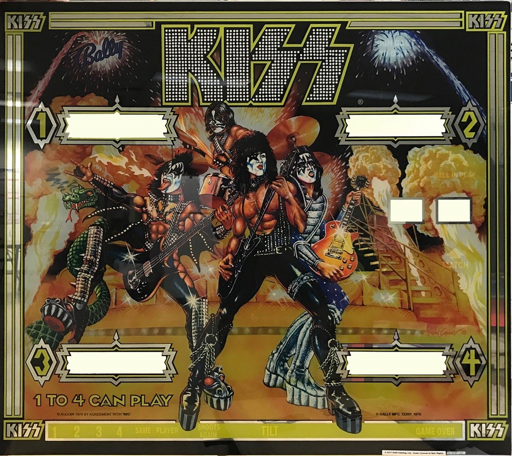 Bally Kiss Pinball Machine Backglass - New