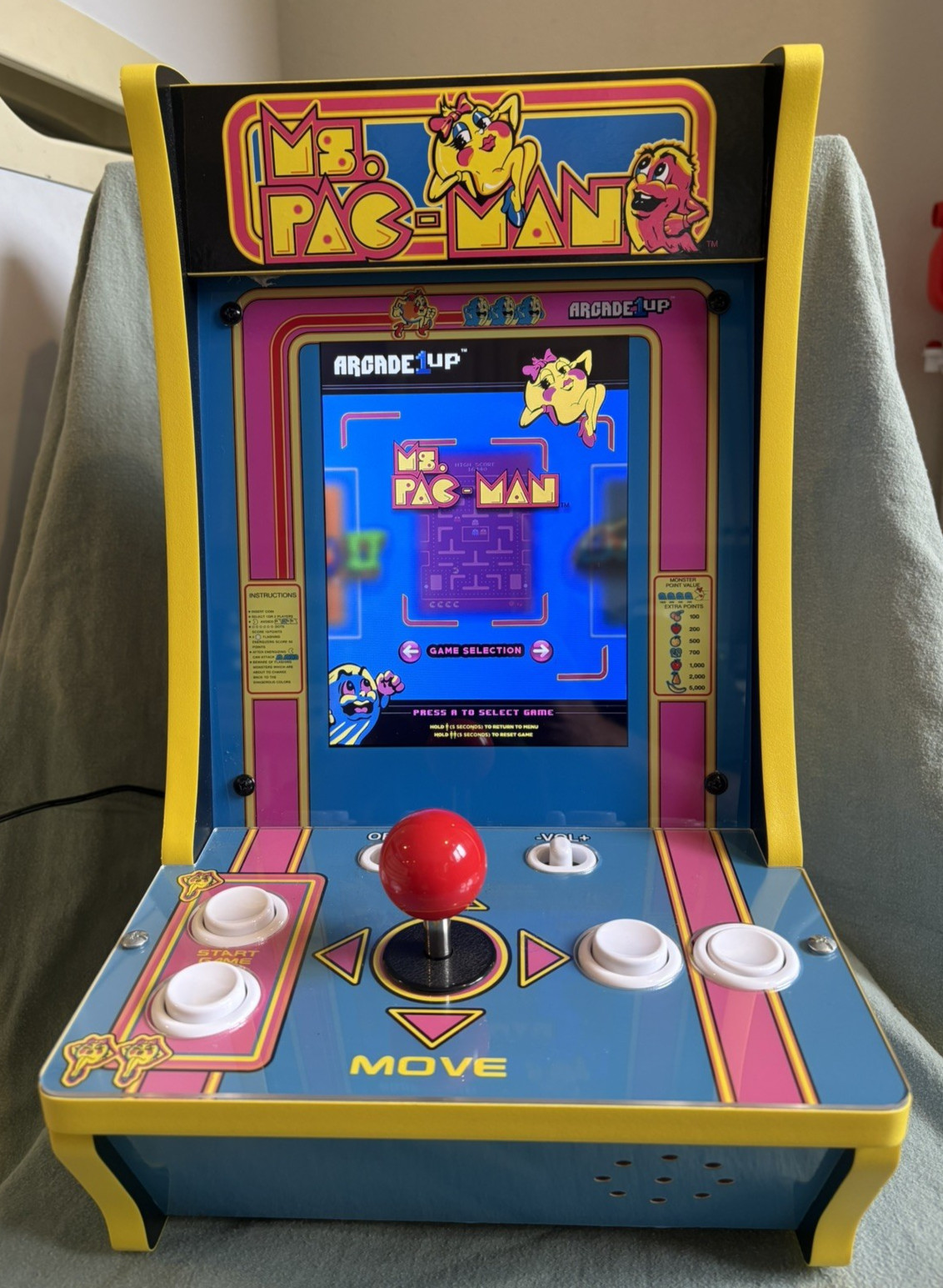 Arcade 1up 8261 Ms Pac-Man Tabletop Arcade GameSystem 16" TESTED WORKS Excellent