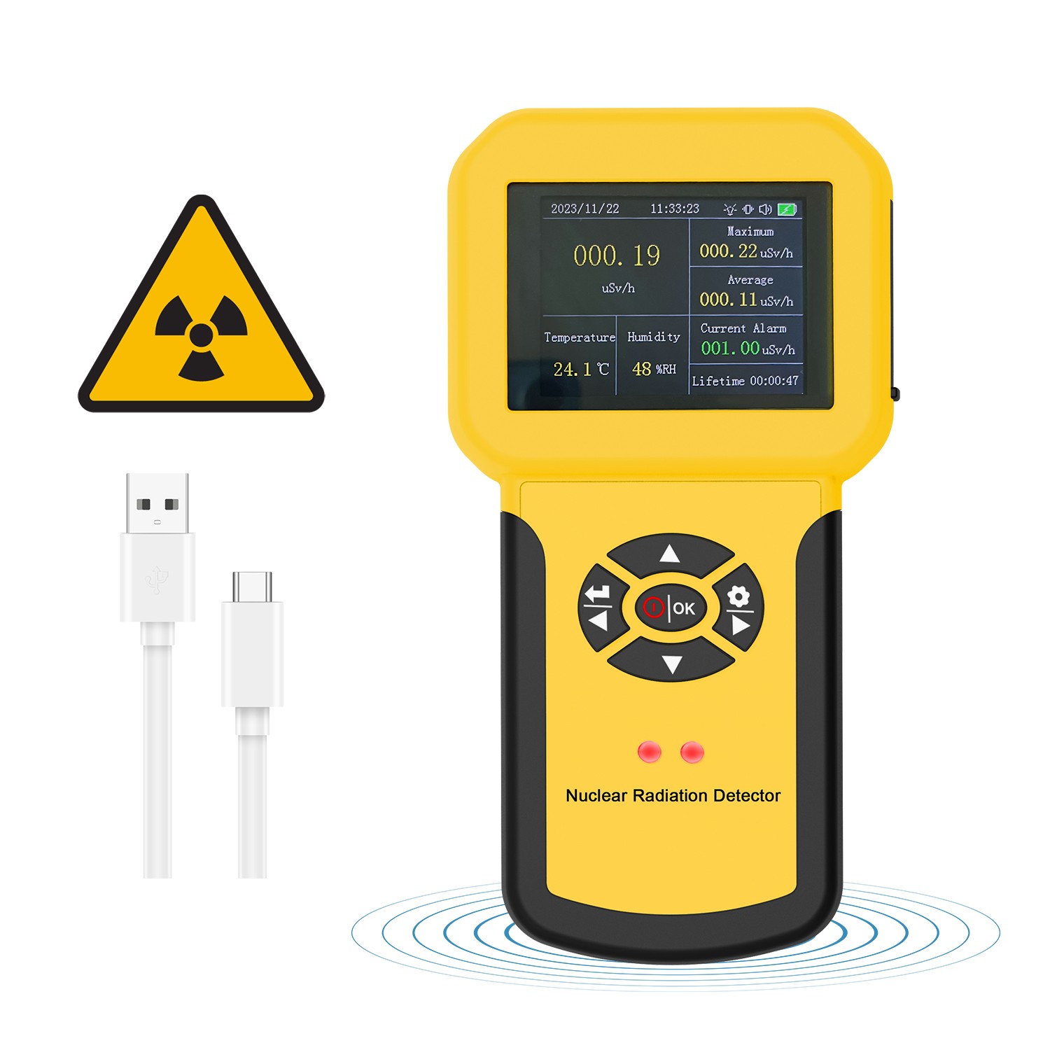 Portable Nuclear Radiation Detector LCD GM Geiger Counter β/γ/X-Ray Dosimeter US