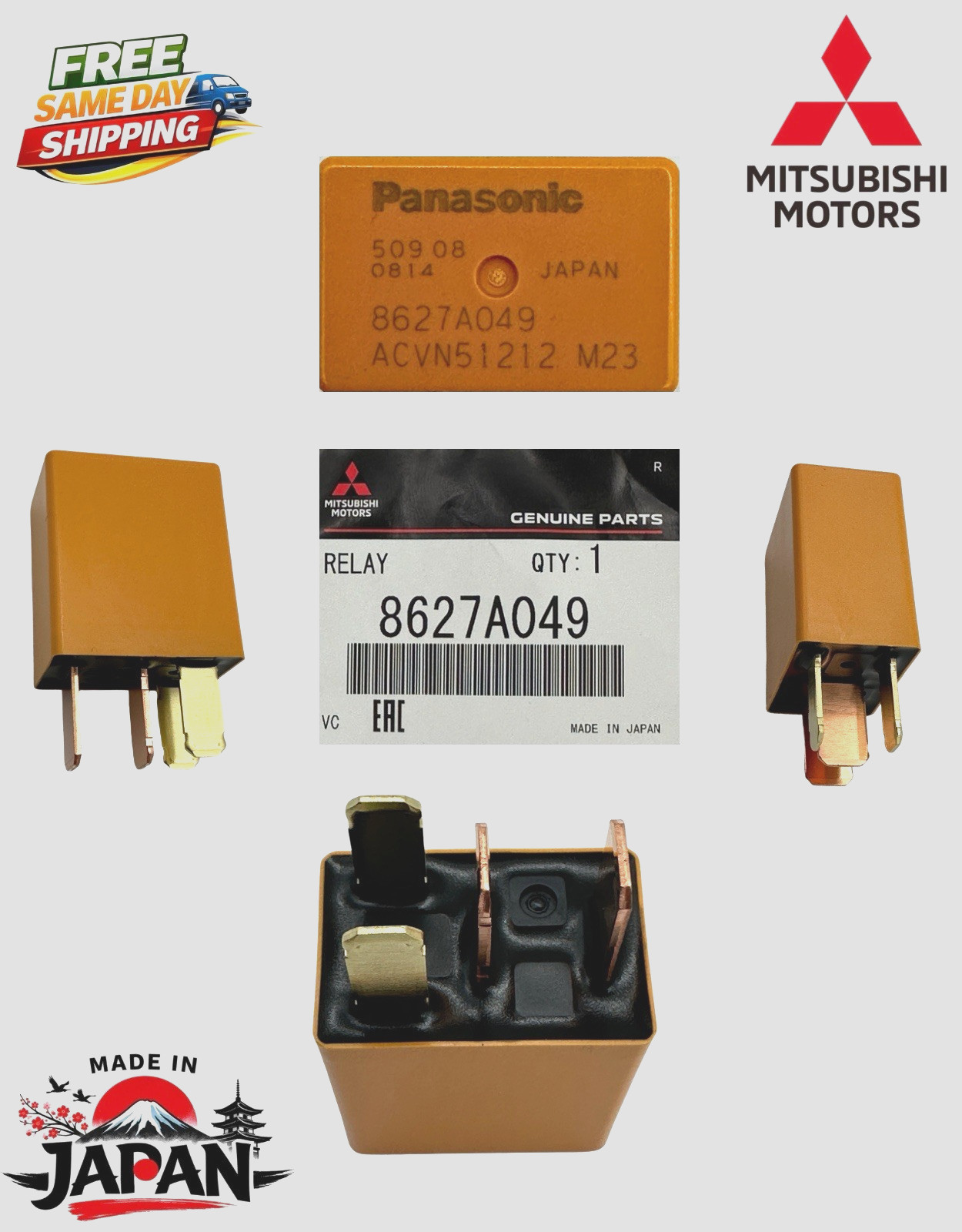 NEW OEM GENUINE MITSUBISHI LANCER OUTLANDER EVO X SPORT FUEL PUMP RELAY 8627A049