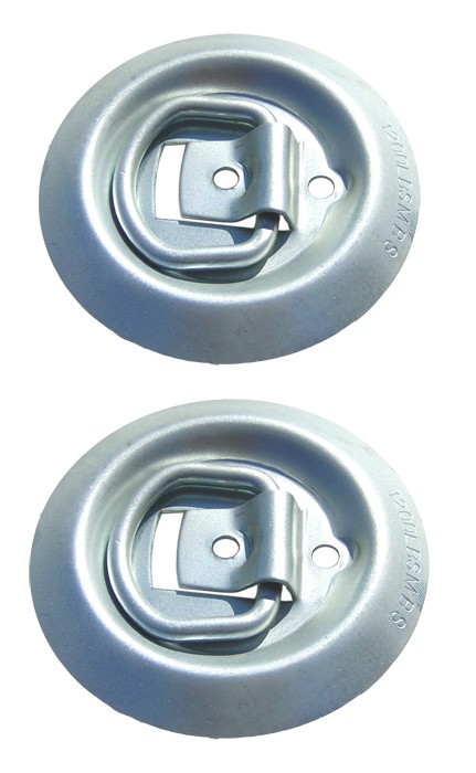 Pit Posse Cargo Recessed Flush Pan D Ring 4 Anchor for Tie Down Strap Two Pack