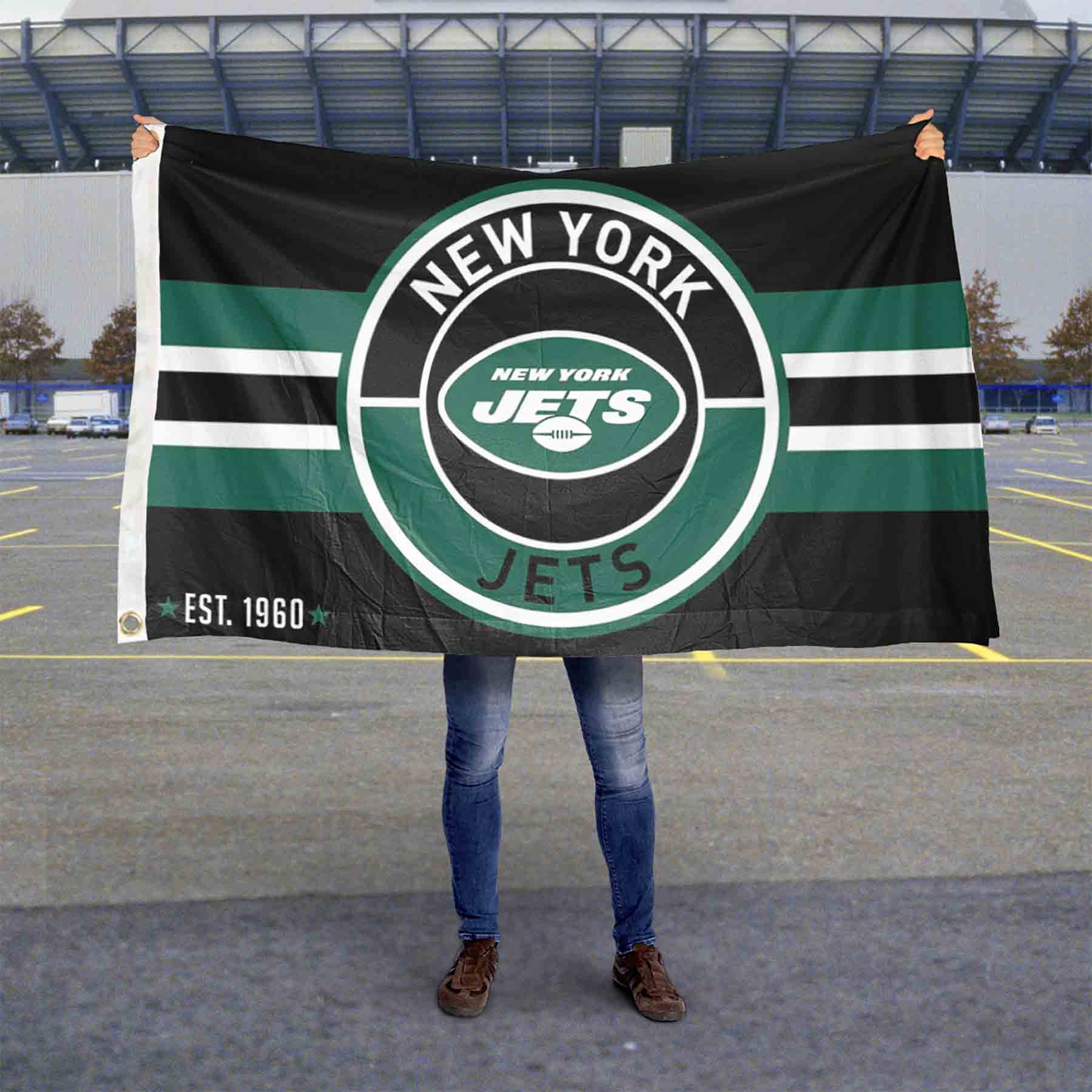 3x5 Feet New York Jets Patch Button Circle Logo Banner Flag