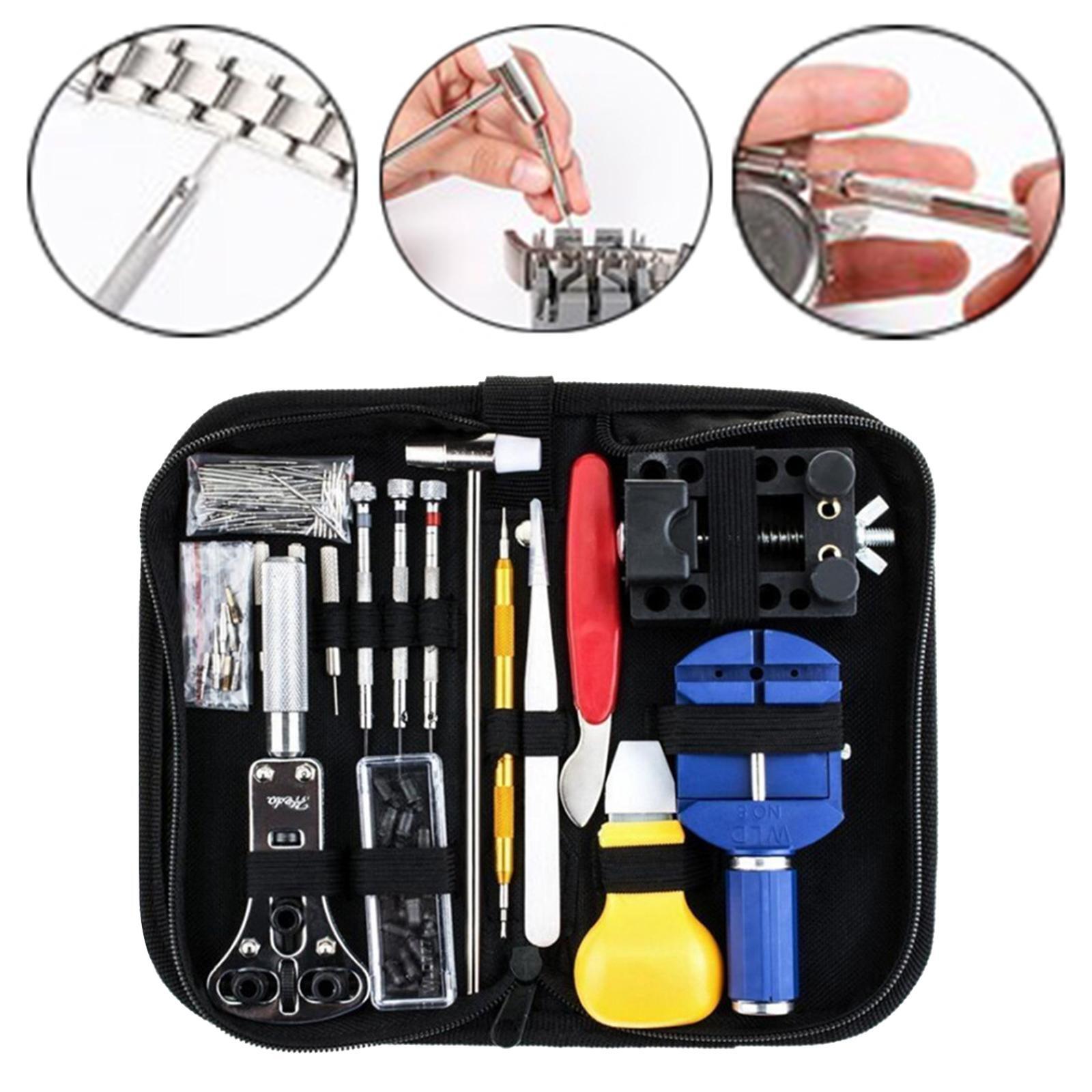 147 Pcs Watch Repair Kit Watchmaker Back Case Remover Opener Link Pin Spring Bar