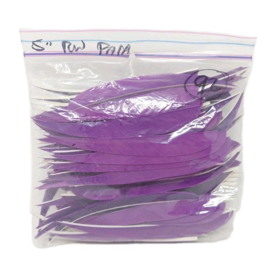 92 Count Archery Arrow Feathers 5" Right Wing: Parabolic Purple