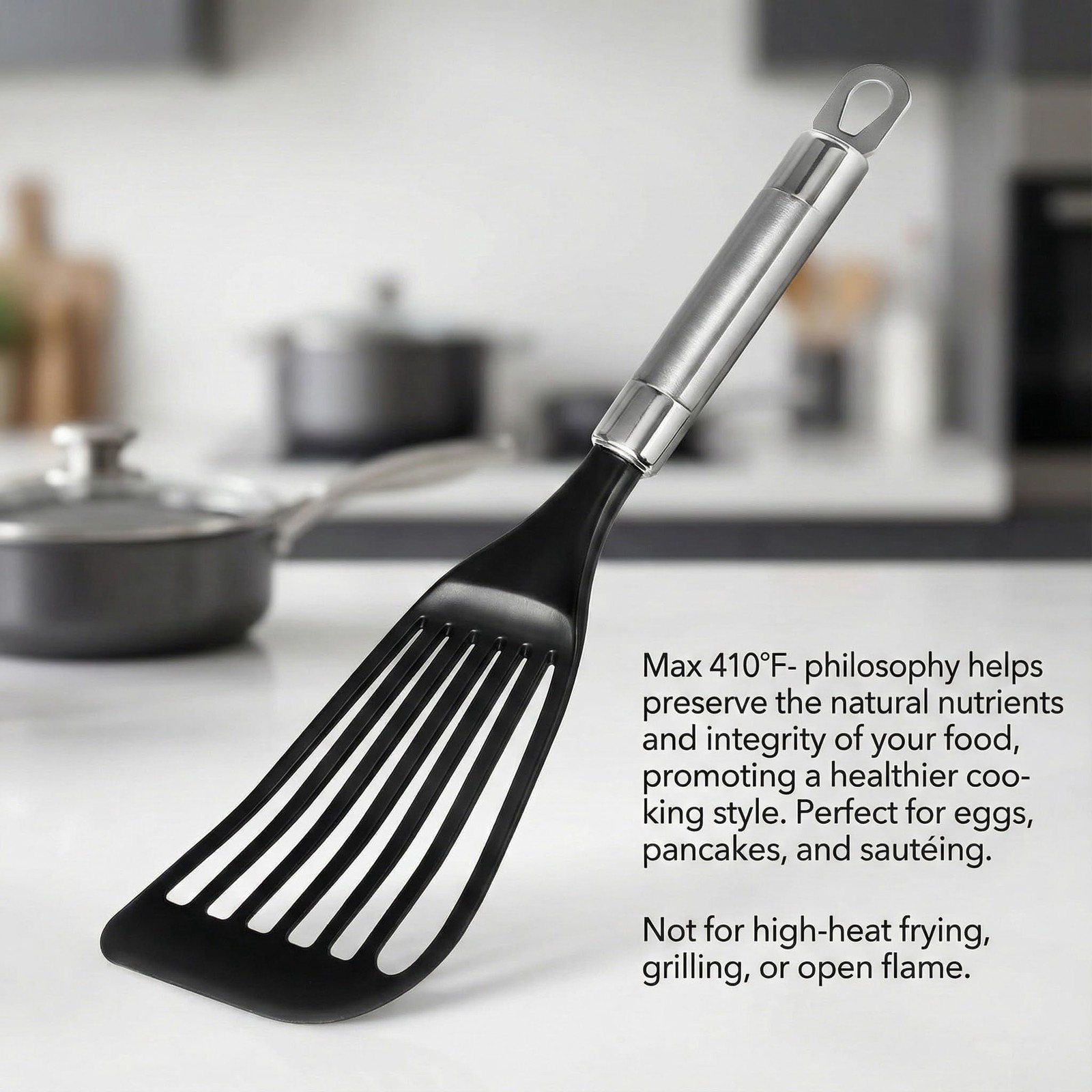 Thin Spatula for Nonstick Cookware, Flexible Kitchen Spatula Turner for Fish/Egg