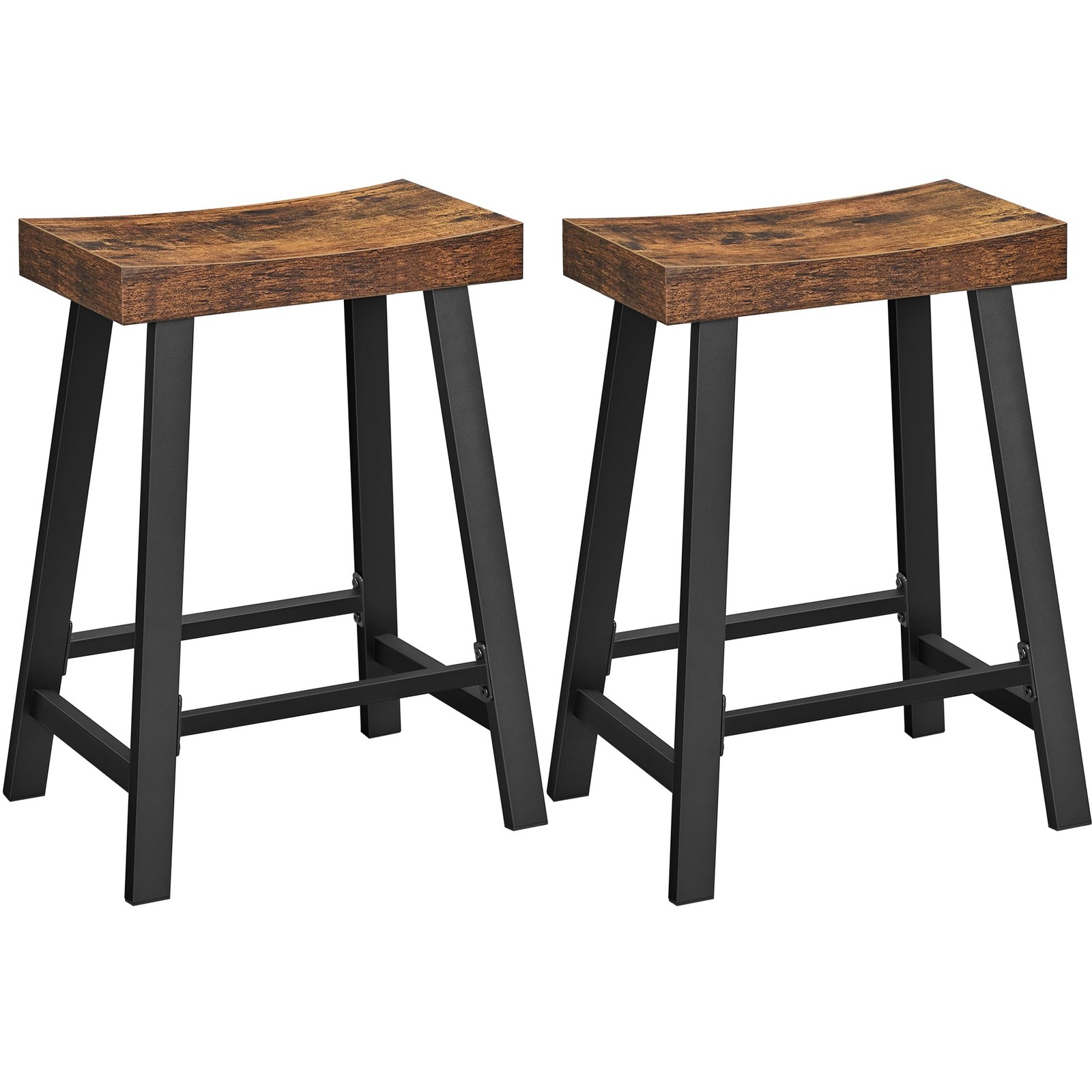VASAGLE Bar Stools Set of 2, Counter Height Stools, Bar Chairs with Footrest,...