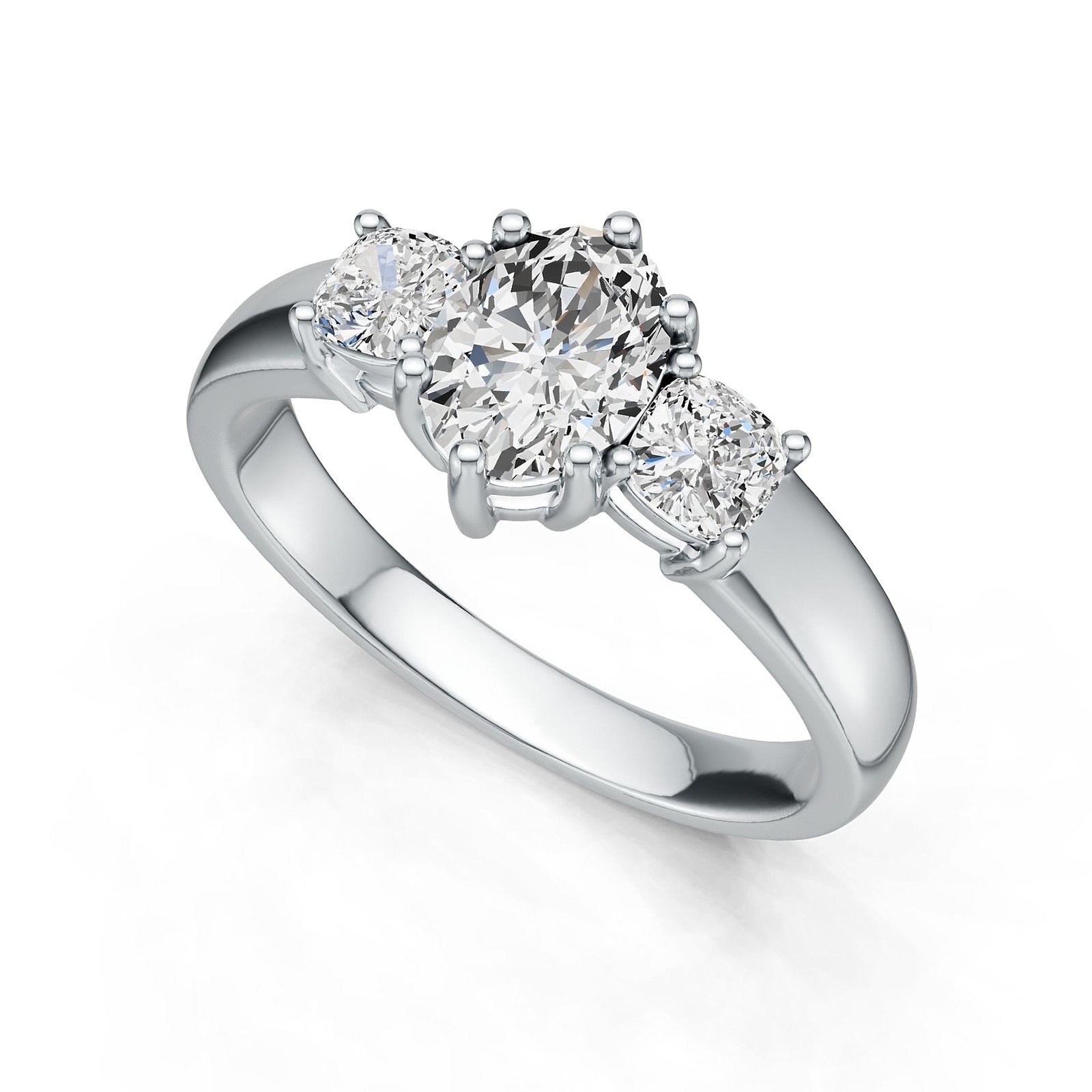 Sterling Silver Semi Mount Ring Setting Oval OV 8X6mm CU 4X4mm