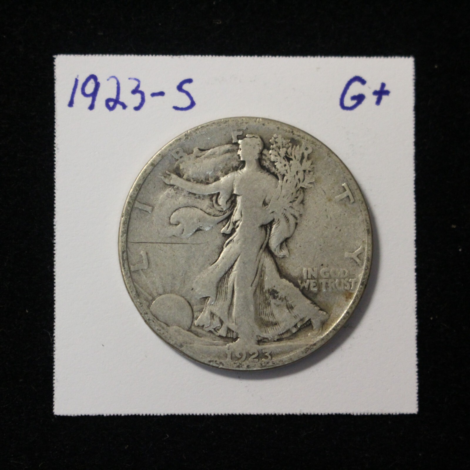 1923-S Walking Liberty Half Dollar Circulated Full Date - G+