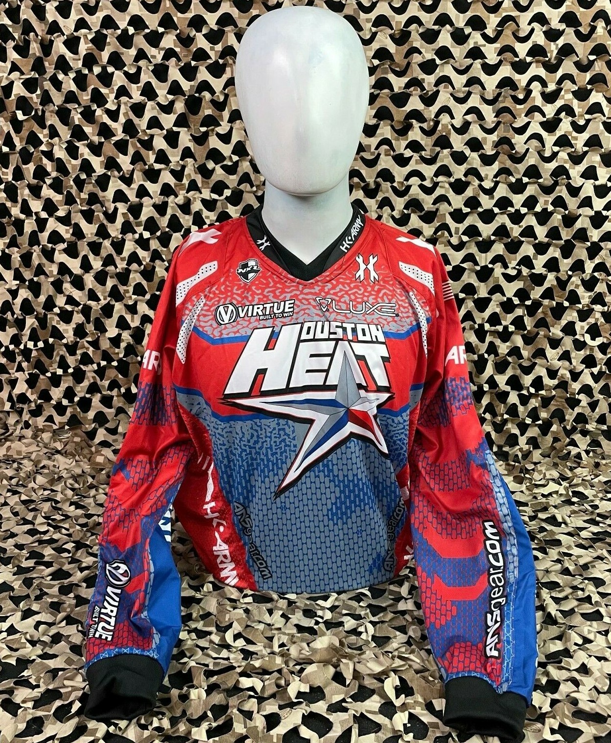 NEW HK Army Freeline Paintball Jersey - Houston Heat Home (Red/Blue) - XXX-Large