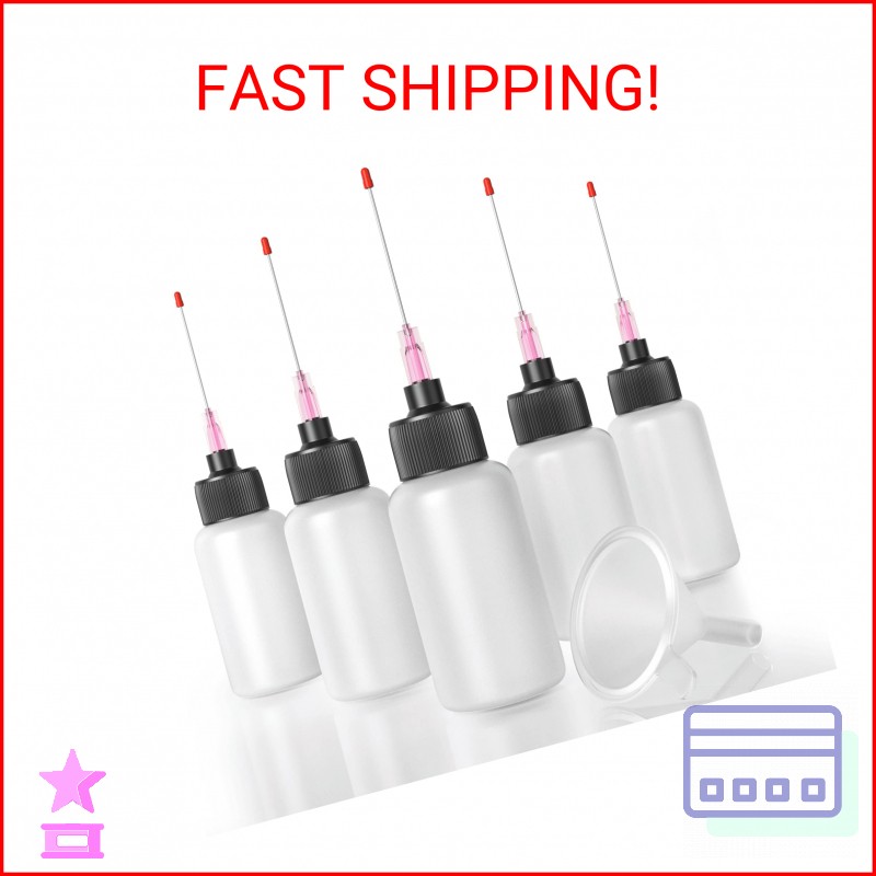 5 Pcs Plastic Squeeze Bottles (1 OZ), Precision Gun Oil Bottle, LDPE Oil Applica