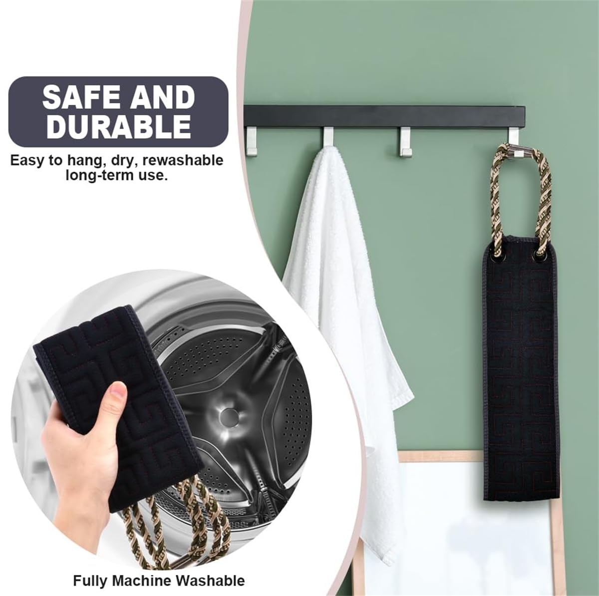 Exfoliating Back Scrubber for Shower, 37 Inches Washer with Navy Blue