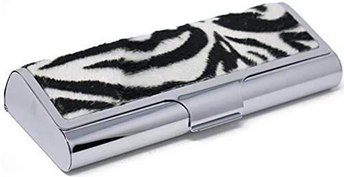Metallic Hard Shell Protective Case for Eyeglasses with Velvet Zebra Print