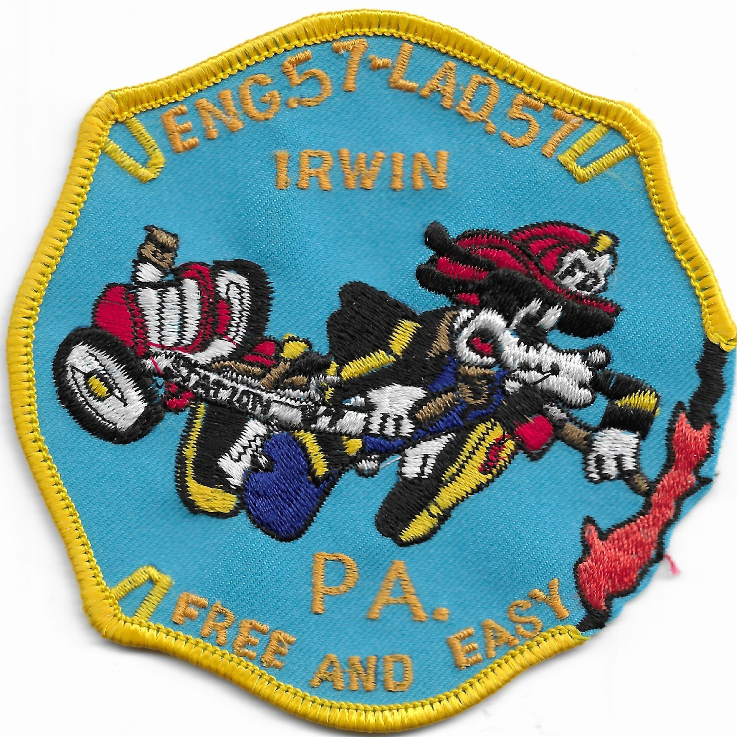 Vintage - Irwing  Engine-57 / Ladder-57, PA (4" x 4" size) fire patch