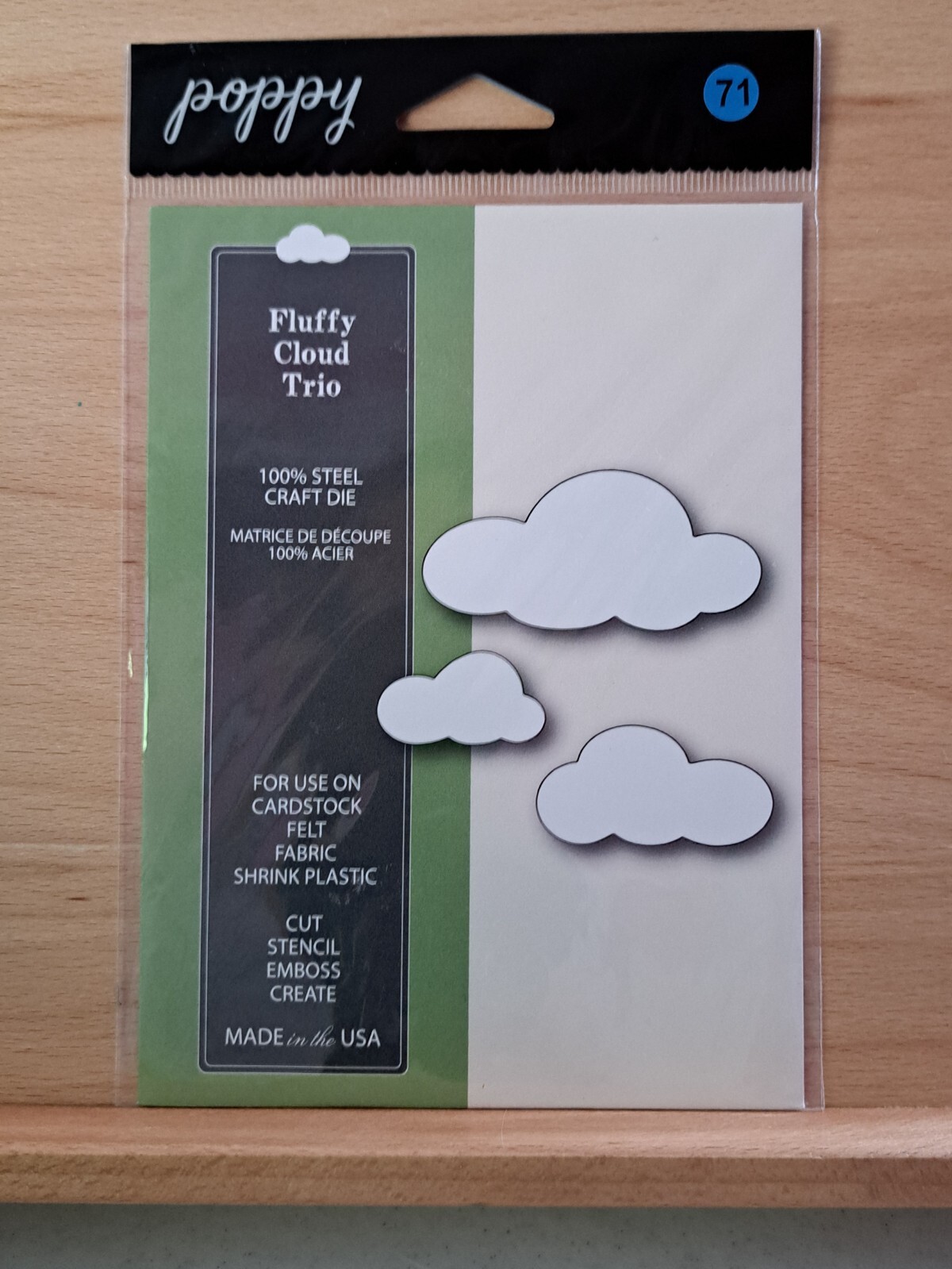 Fluffy Cloud Trio Style 1281 Poppy Stamps Steel Craft Die